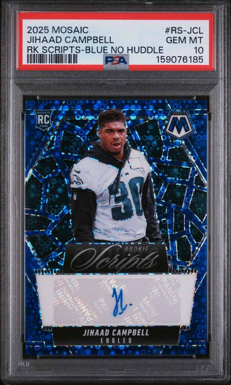 #RS-JCL JIHAAD CAMPBELL 2025 PANINI MOSAIC ROOKIE SCRIPTS | BLUE NO HUDDLE