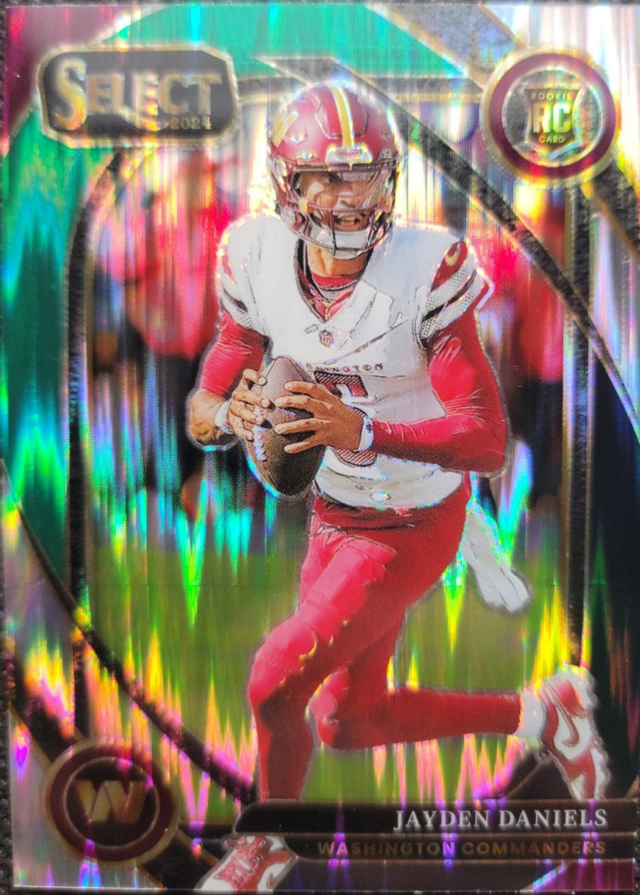 2024 Panini Select - Club Level Jayden Daniels #217 Black & Green Shock Prizm