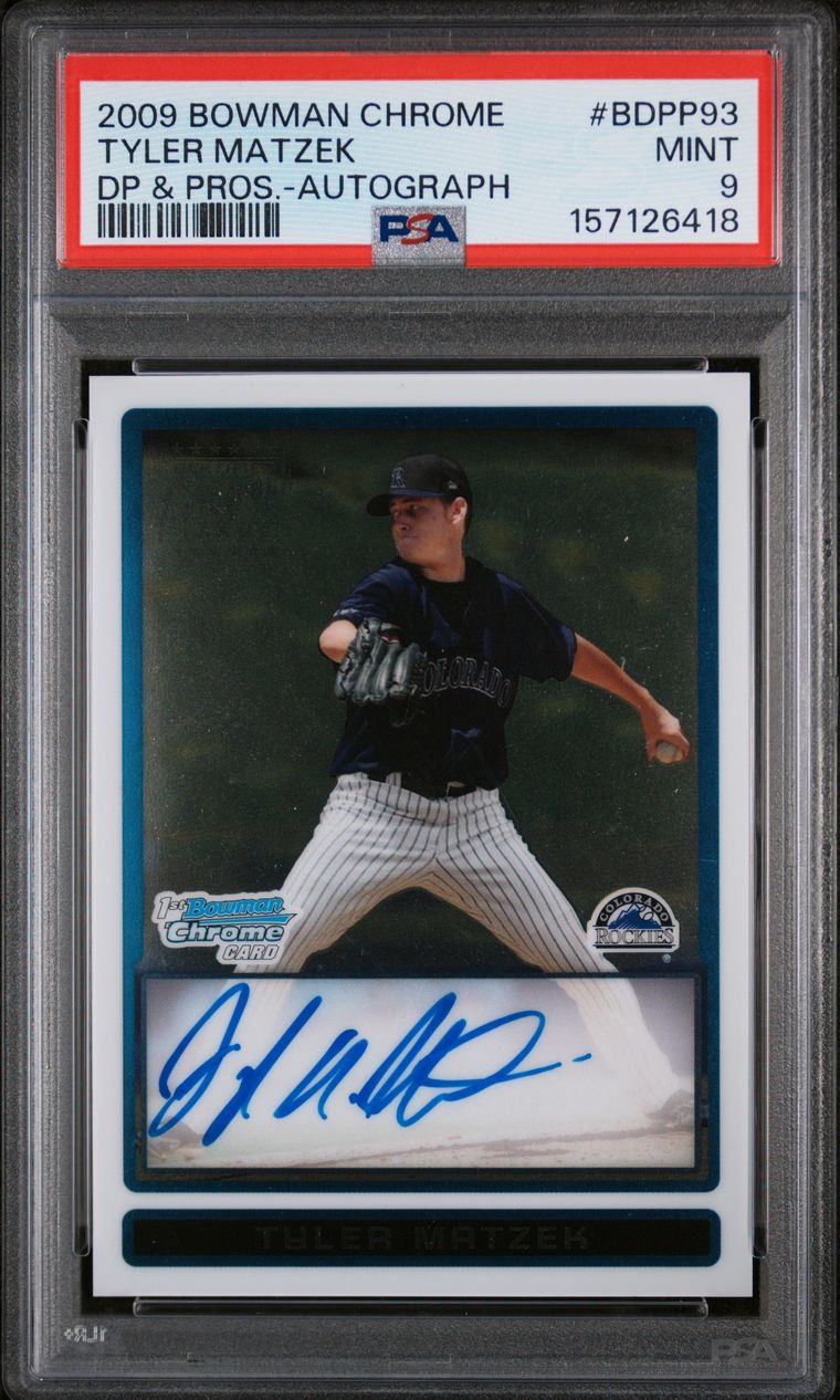 #BDPP93 TYLER MATZEK 2009 BOWMAN CHROME DRAFT PICKS & PROSPECTS | AUTOGRAPH