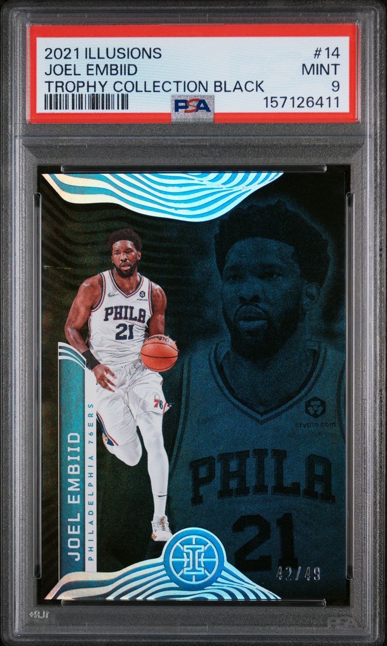 #14 JOEL EMBIID 2021 PANINI ILLUSIONS | TROPHY COLLECTION BLACK