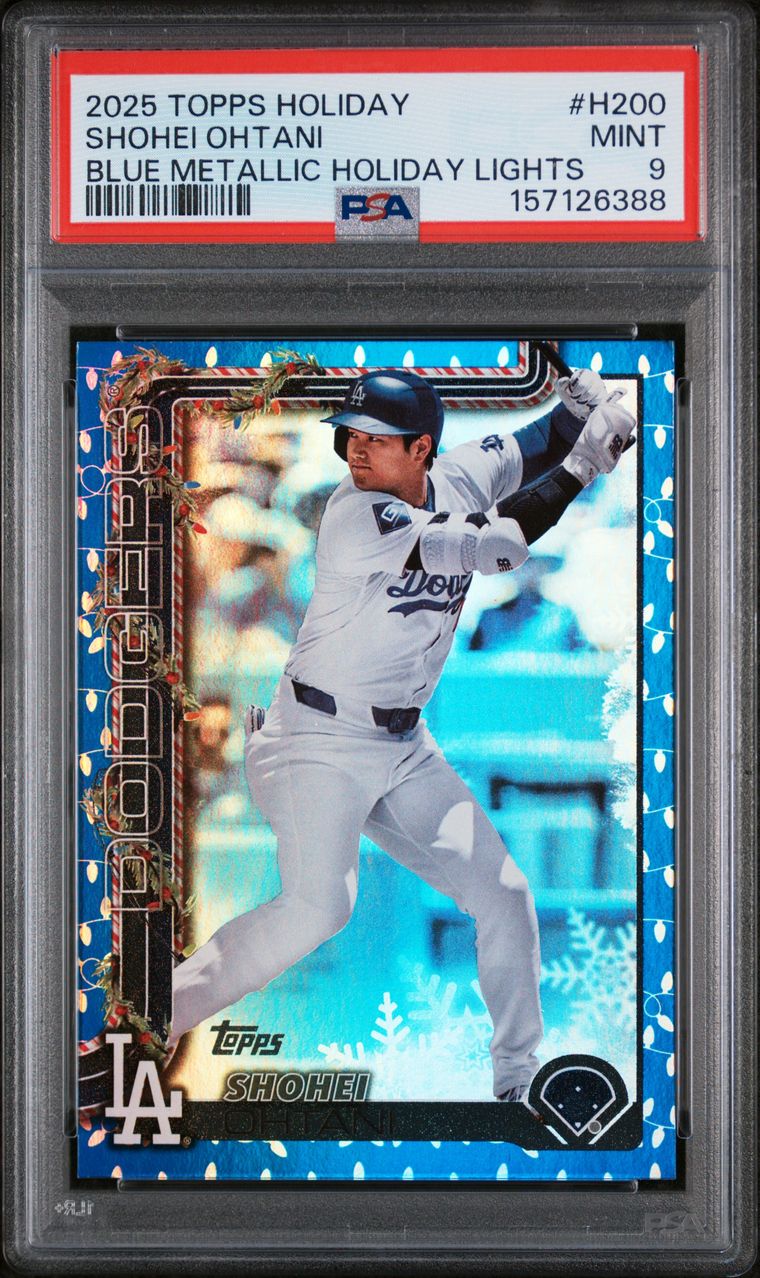 #H200 SHOHEI OHTANI 2025 TOPPS HOLIDAY | BLUE METALLIC HOLIDAY LIGHTS