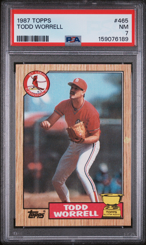 1987 Todd Worrell #465 PSA 7 front