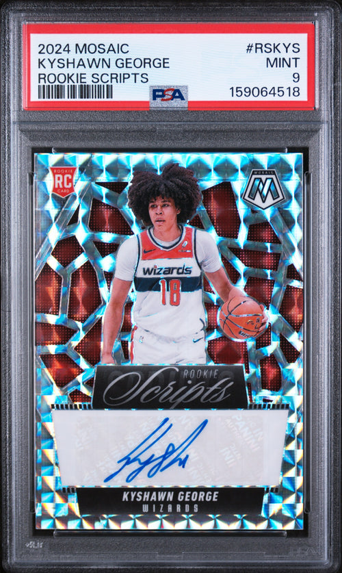 2024 Kyshawn George Rookie Scripts #RSKYS PSA 9 front