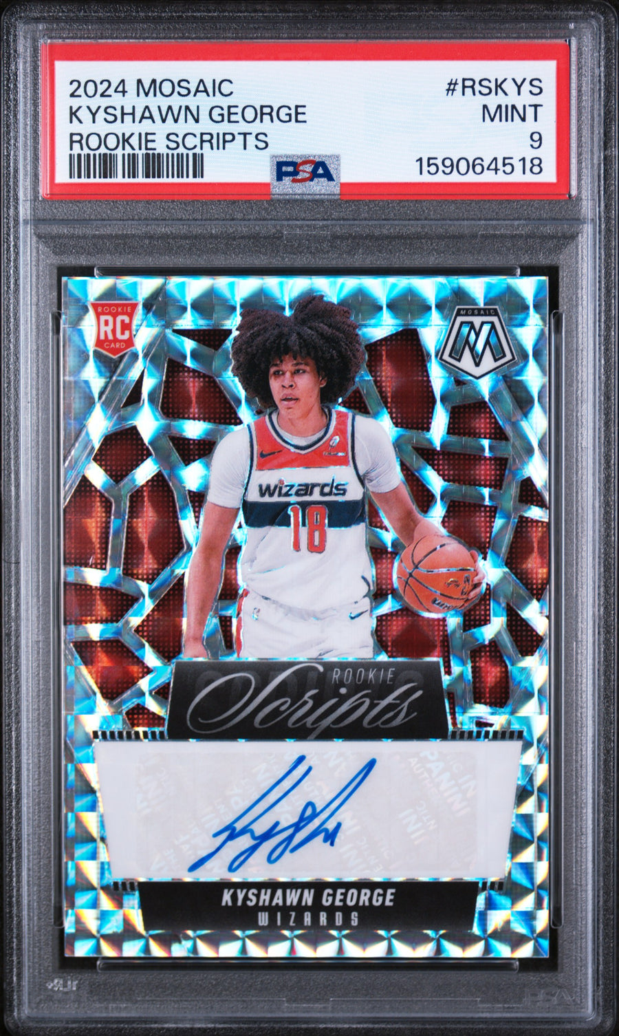 2024 Kyshawn George Rookie Scripts #RSKYS PSA 9 front