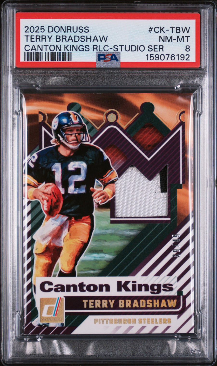 2025 Terry Bradshaw Studio Series #CK-TBW PSA 8 front