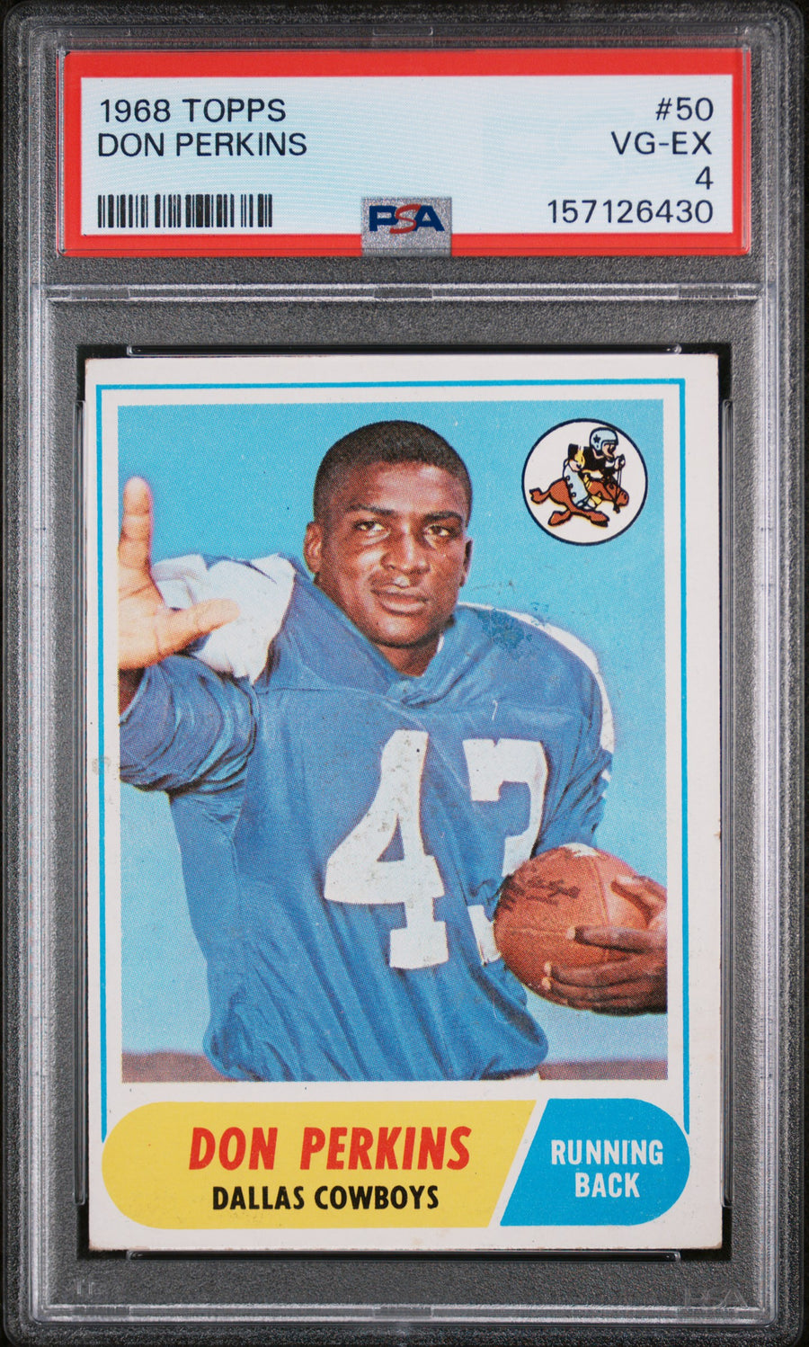 1968 Don Perkins #50 PSA 4 front