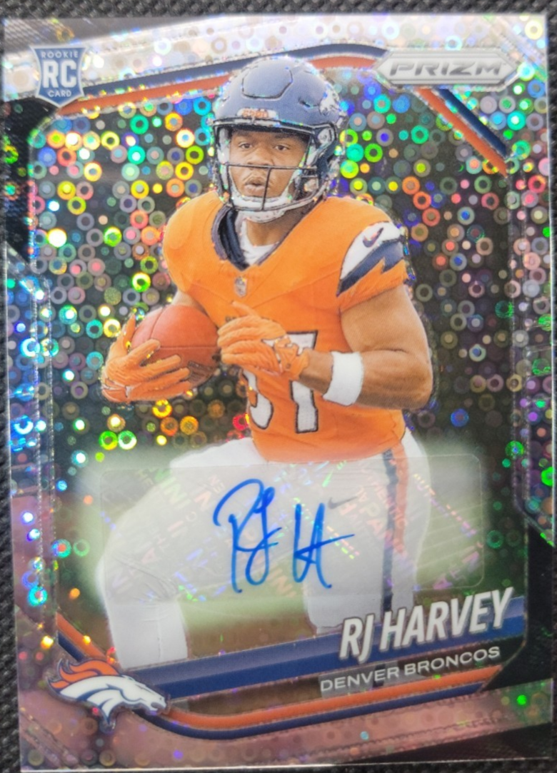 2025 Panini Prizm No Huddle RJ Harvey Silver Disco Prizm Autograph #303