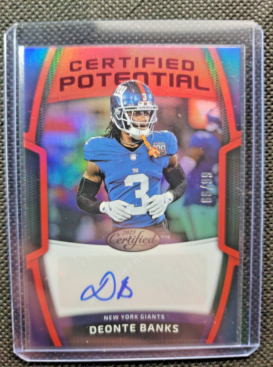 2025 Panini Certified Potential Signatures Deonte Banks Mirror Red #CPS-DBA /99