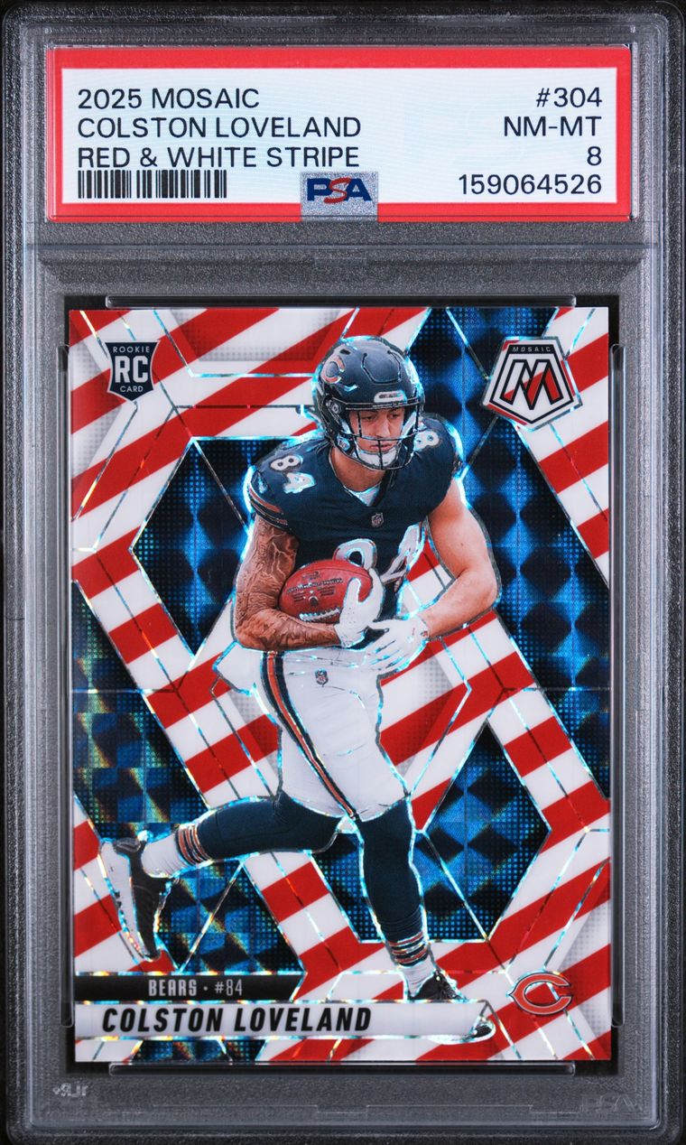 #304 COLSTON LOVELAND 2025 PANINI MOSAIC | RED & WHITE STRIPE